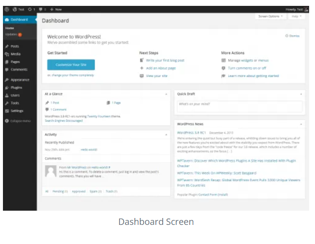 WordPress Dashboard